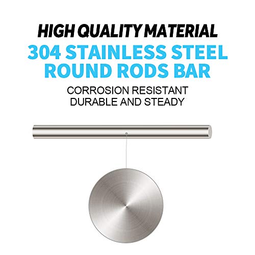 Image of Glarks 18Pcs Stainless Steel Solid Round Rod Lathe Bar Stock Assorted for DIY Craft Tool, Diameter 2.5-8mm Length 100mm