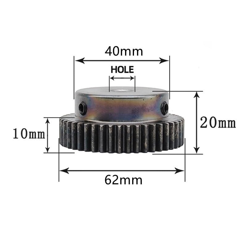 Piñón de engranaje recto convexo M1 con 60 dientes para motor CNC 2