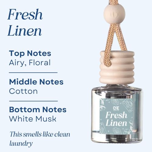 Image of C&E Craft Co Hanging Car Air Freshener Diffuser 2 Pack, Long Lasting Fragrance Oil Car Freshener, Glass Bottle Auto Air Freshener, Made in USA (Fresh Linen)