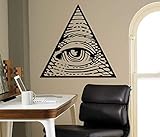 Alles Sehende Auge Pyramide Wand Vinyl Aufkleber Illuminati Seufzer Aufkleber Dekor Wohnzimmer Wandbilder Haushaltswaren 59 * 57 Cm