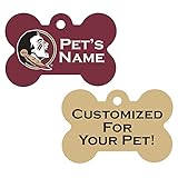 uDesignUSA NCAA Double Sided Pet Id Dog Tag Personalized with 4 Lines of Text (Florida State)