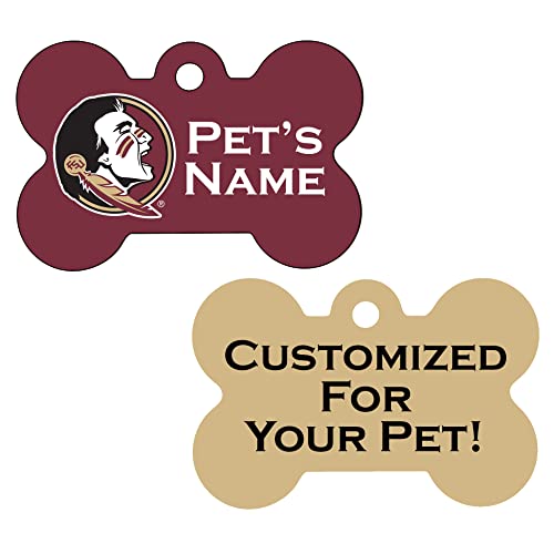 NCAA Double Sided Pet Id Dog Tag Personalized with 4 Lines of Text (Florida State)