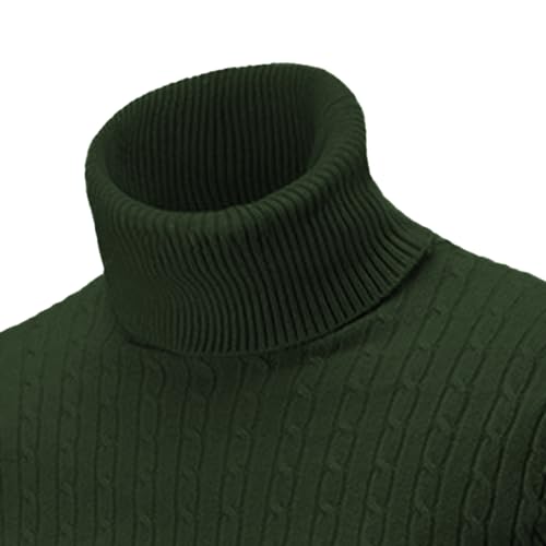 Mens High Neck Knitted Pullover Basic Slim Fit Casual Knits Sweaters Winter Solid Turtneck Knit Sweater2