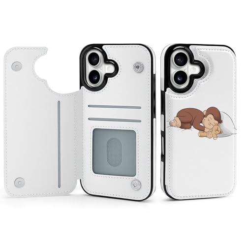 手帳型 おさるのジョージ (2) 対応 iPhone 17 ケース カード収納 スマホケース 財布型 携帯ケース 軽量 全面保護 スタンド機能 おしゃれ お祝いギフト