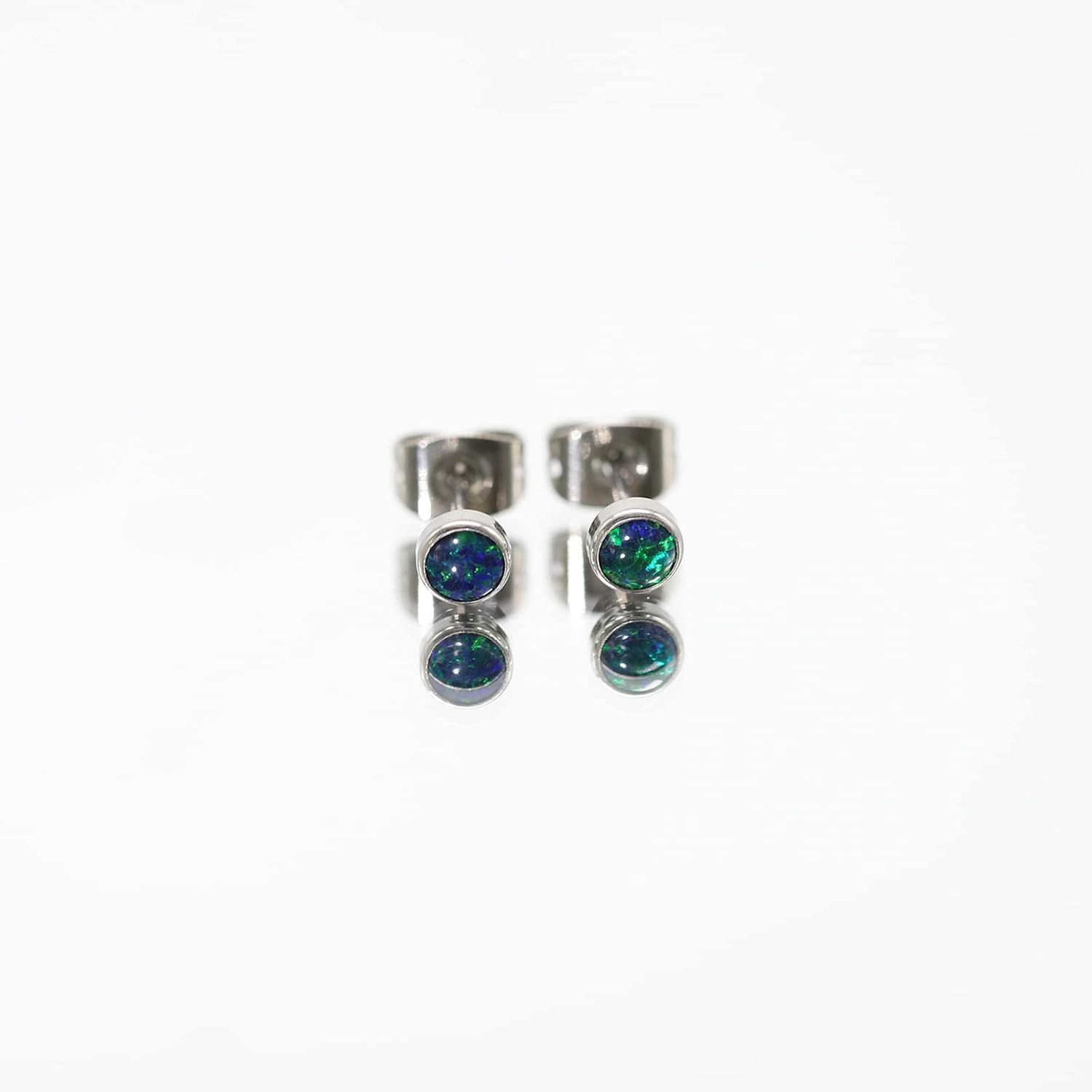 Earrings for Women, Titanium Opal Stud, Non-Nickel Earring, Hypoallergenic Earrings 3mm 4mm 5mm 7mm Round Birthstone Earring Studs for Sensitive Ears - Image 7