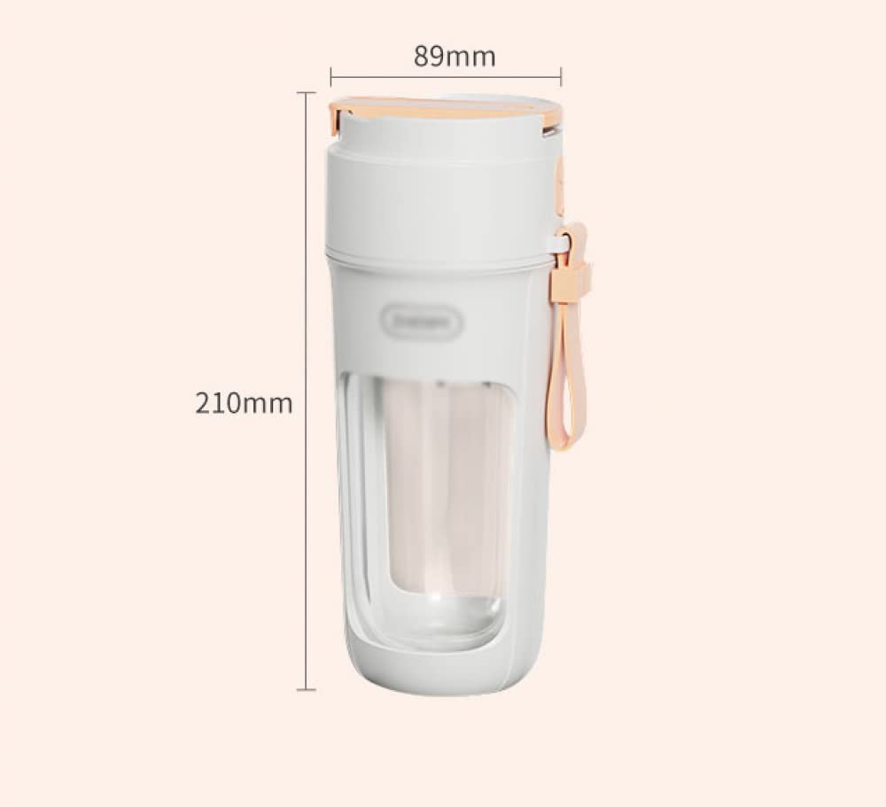 Spremiagrumi Portatile, Frullatore Portatile a 8 Lame, Attrezzatura da Campeggio Bicchiere per Frullatore Multifunzione Domestico, Mini Frullatore per Frappè e Frullati, Bianco