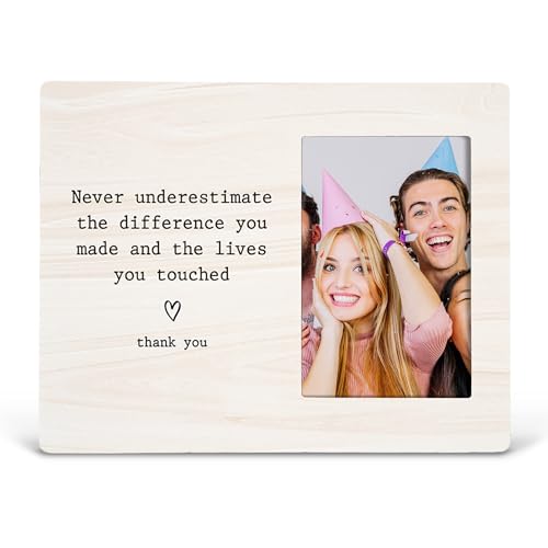ELMCH Teacher Gifts Best Friend Picture Photo Frames, Thank You Appreciation Gifts for Teacher Boss Lady Mentor Leader Family Wooden Picture Frame for...