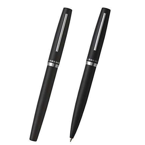 LEGEND Estilo Metal Roller Pen(Gel pens) & Ball Pen 2pc Pen Set for Gift (Black)