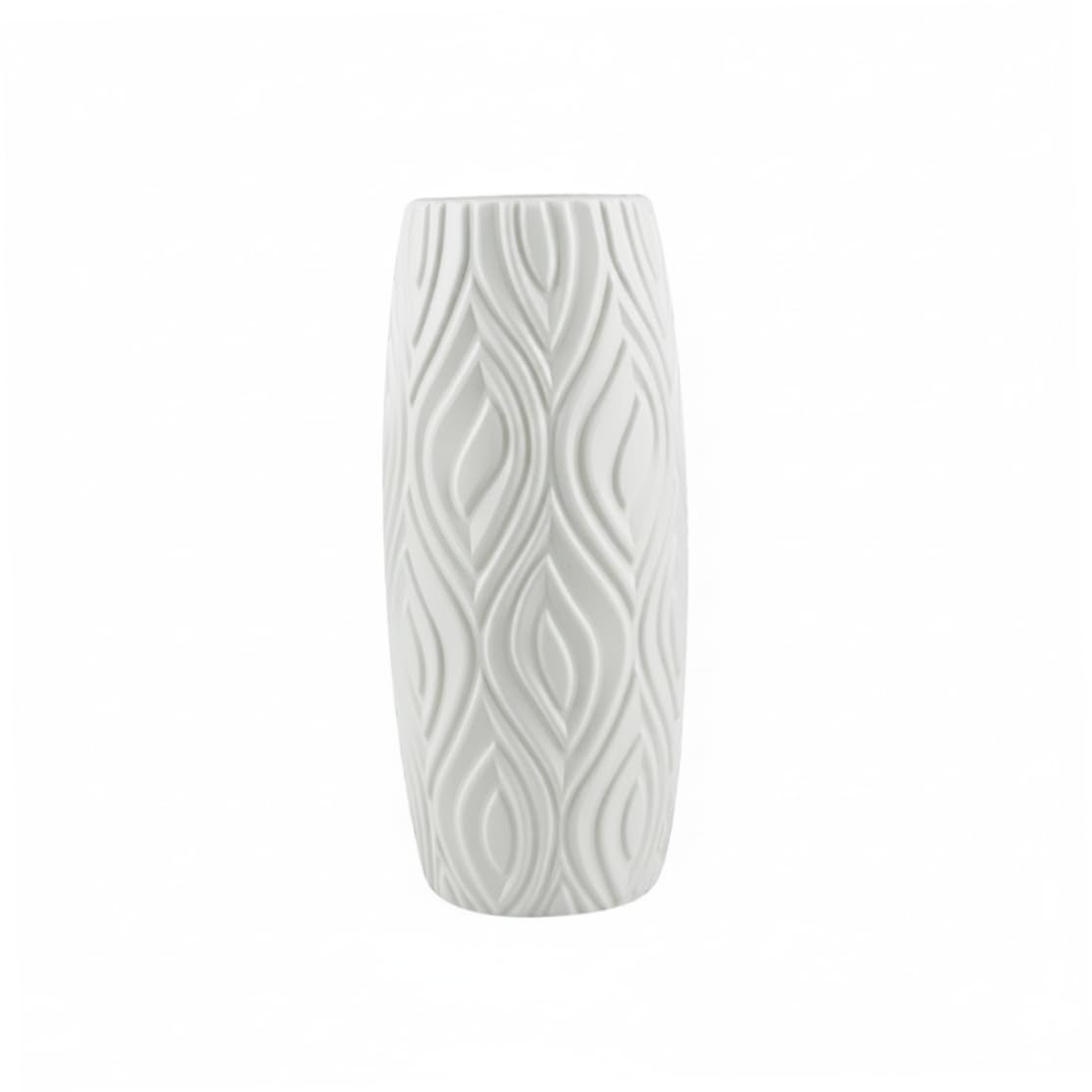 Ginwrek Small Vases For Flowers Small Vases for Flowers Plastic Flower Vase Unbreakable Ceramic-Look Vase for Nordic Style Decor Living Room, 8x23cm, White