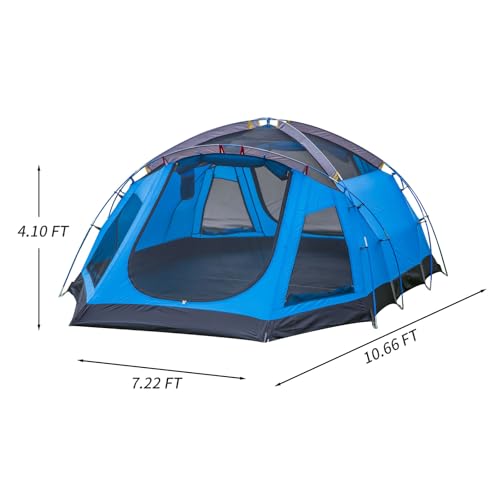 ARMOR CASTLE Camping Tent 3-4 Person, Waterproof Family Dome Tent with Removable Rainfly, Dual Two-Way Entry Doors & Mesh Windows, Portable Outdoor Tents for Camping — view 5