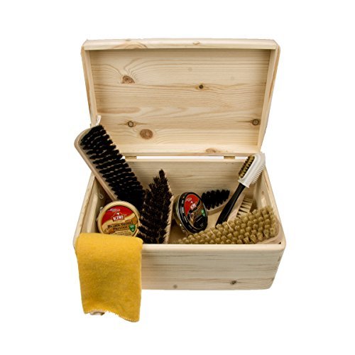 zapato cuidado Pinewood Caja -Verona- con kiwi betún, cepillos y más cuidado accesorios, profesional zapato brillante kit - FSC 100%