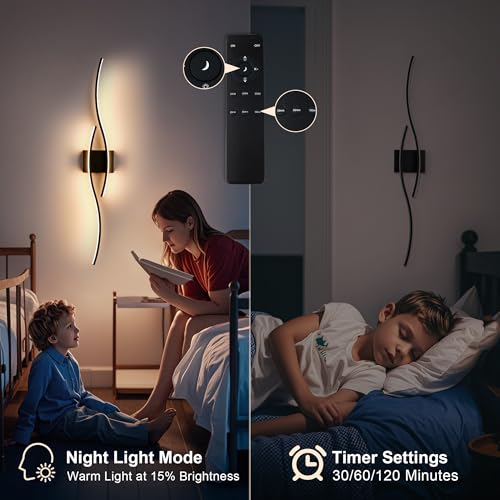 Image of KARTOOSH Wireless Wall Sconces, Dimmable LED Sconce with Remote