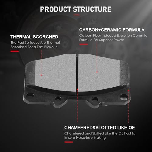Image of cciyu D410 D606 Front & Rear Professional Ceramic Brake Pads Set fit For 1996-1997 For Lexus LX450,1993-1997 For Toyota For Land Cruiser