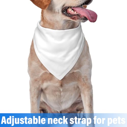 Hundehalstücher, Kopftücher für Hunde, Haustier Dreieck Schal, Halsdreiecke Hundehalstücher, Einstellbare Haustier Halstuch, für große Hunde und Katzen und Große Hunde Katzen Haustier, XL, weiß