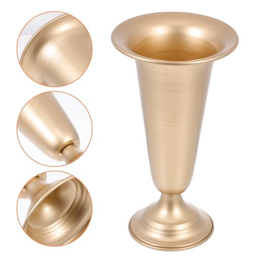 Centros de mesa para bodas con el jarrón de hierro dorado Tofficu 8