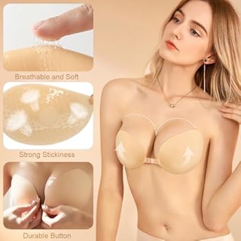 Plakbeha, 2 Stuks Zelfklevende Beha, Huidvriendelijke Strapless Beha, Push-up Herbruikbare Onzichtbare Beha, Onzichtbare beha, Voor Avondjurk, Bruidsjurk en Rugvrij