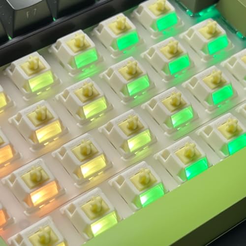 Image of Gateron Cream Silent Keyboard Switches,Pre-lubed SMD LED 45gf 5-Pin Linear Full POM with Light Guide Pole for MX Mechanical Gaming Keyboard(45Pcs,Cream Silent)
