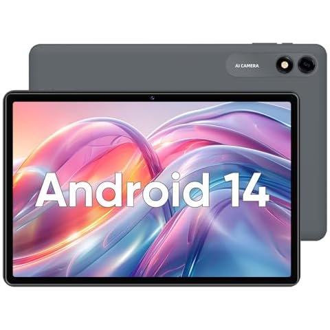 Tablet 10 inch Android 13 Tablets, 6GB RAM 64GB ROM 512GB Expand, Quad-Core Processor, 1280x800 IPS HD Touch Screen, GPS, WiFi, Dual Camera, Bluetooth, 6000mAh Battery (Black) Cover
