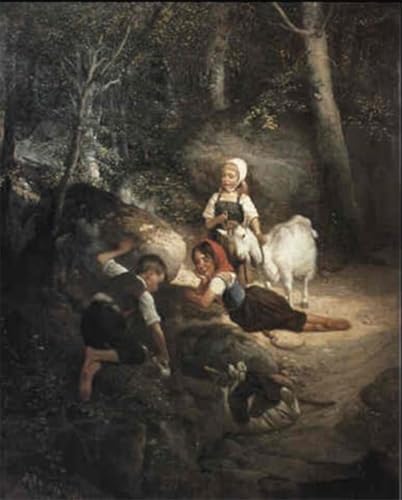 Pintura decorativa SERENDIPITP del manantial del bosque para un hogar relajante y armónico