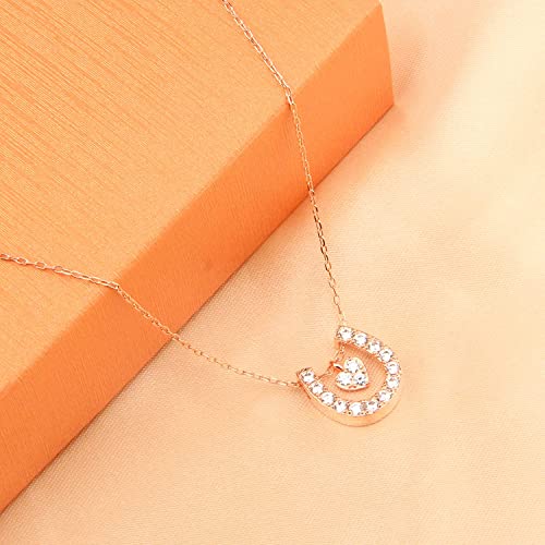 LQRI Rose Gold Lucky Horseshoe Pendant Necklace - Horse Jewelry Gifts for Girls & Women4