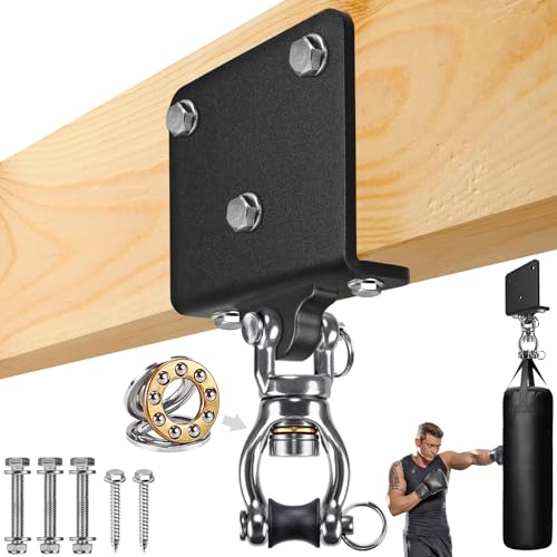 SELEWARE Punching Bag Hanger with Bearings Heavy Bag Beam Mount Hardware 360&deg; Swivel Boxing Bag...