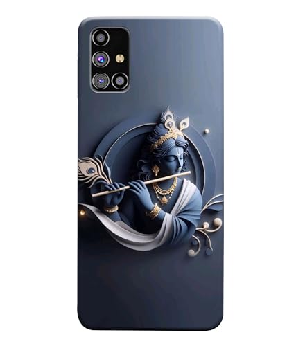 Image of Lord Krishna 3D Effect Printed Hard Back Case Cover Compatible for Samsung Galaxy A22 4G (Multicolor) - D1661