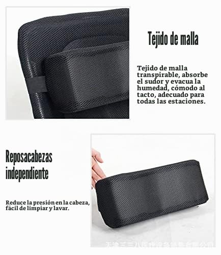 Reposacabezas para silla de ruedas, almohada ligera portátil con acolchado extraíble para respaldo, accesorio universal para silla de ruedas
