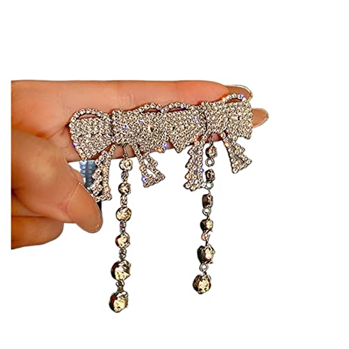 Boucles d'oreilles pour femmes avec longues pampilles en cristal et strass de fête