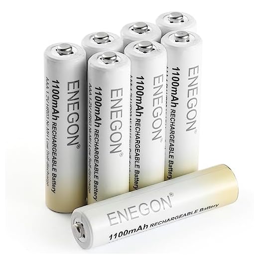 ENEGON - Pilas Recargables AAA (Lote de 8), 1100 mAh AAA Pilas Ultra potentes, 1,2 V Nih, Larga duración, Ideales para Tus Dispositivos Diarios y al Aire Libre, se entregan en una Caja ecológica