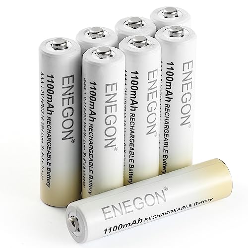 ENEGON AAA Rechargeable Batteries 8-Pack Ni-MH 1.2V 1100mAh High Capacity Low Self-Discharge Rechargeable AAA Batteries for Home & Office Devices