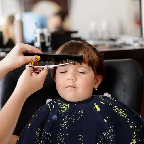 Balacoo Set de 3 capas impermeables para corte de cabello con patrón celestial para niños y accesorios de peluquería miniatura 6