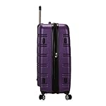 Rockland Melbourne Hardside Expandable Spinner Wheel Luggage, Purple, Checked-Large 28-Inch - Image 4