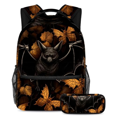 Sac à dos Halloween chauve-souris multicolore, cadeau de rentrée