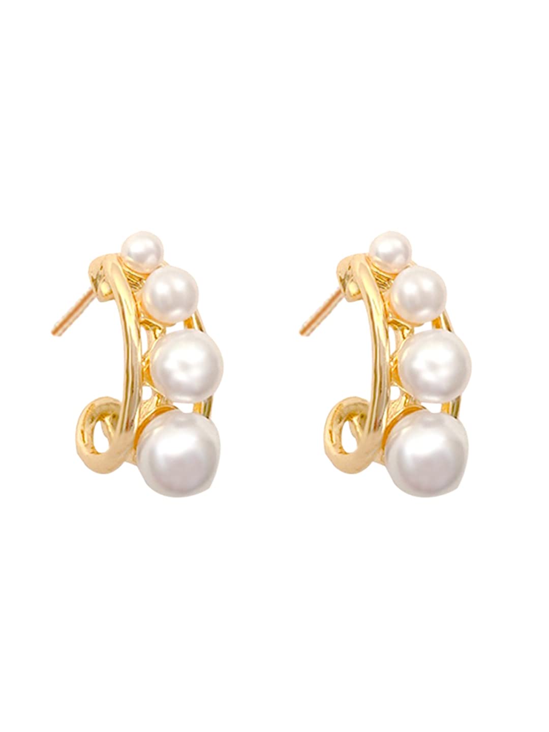Yellow Chimes Earrings for Women and Girls Fashion Hoops for Girls | Gold Tone Pearl Studded Half Hoop Earrings | Birthday Gift for girls and women Anniversary Gift for Wife (B0BPPNBW5Z) Amazon Price History, Amazon Price Tracker