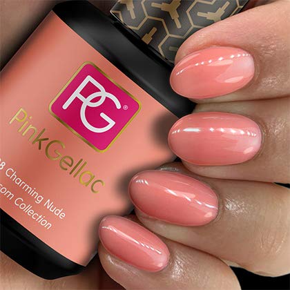 Pink Gellac Shellac Gel Nagellack 15 ml für UV LED Lampe | 188 Charming Nude Orange Pastelton | Gel Nail Polish for UV…