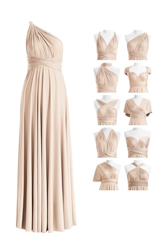 72styles Infinity Kleid mit Bandeau Brautjungfernkleid Multi-Way Kleid Lang Übergröße Convertible Twist Wickelkleid