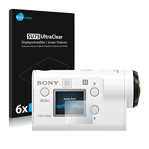 savvies Protector Pantalla para Sony FDR-X3000 (6 Unidades) Película Ultra Transparente