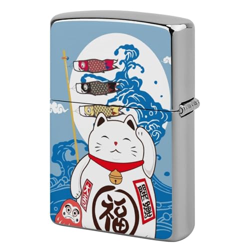 ライターケース ZIPPO/ジッポー兼用ケース 招き猫 鯉のぼり ジッポライターカバー 互換性のある 軽量 おしゃれ 両面プリント メンズ レディース 贈り物