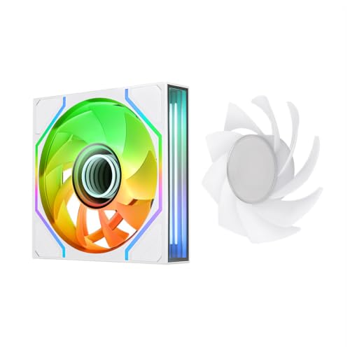 Image of Thermaltake SWAFAN 140 EX Infinity ARGB Sync; Infinity Mirror Hub; Infinity Mirror Frame;; PWM 500~1800 RPM; MagForce 2.0; Swappable Blades; 5V 3-Pin Motherboard Sync; 3-Pack; White; CL-F255-PL14SW-A