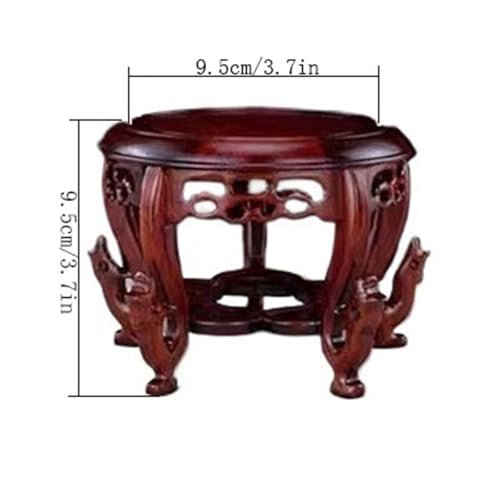 Base ronde en bois pour bonsaï et vases | Support de table rustique - 3