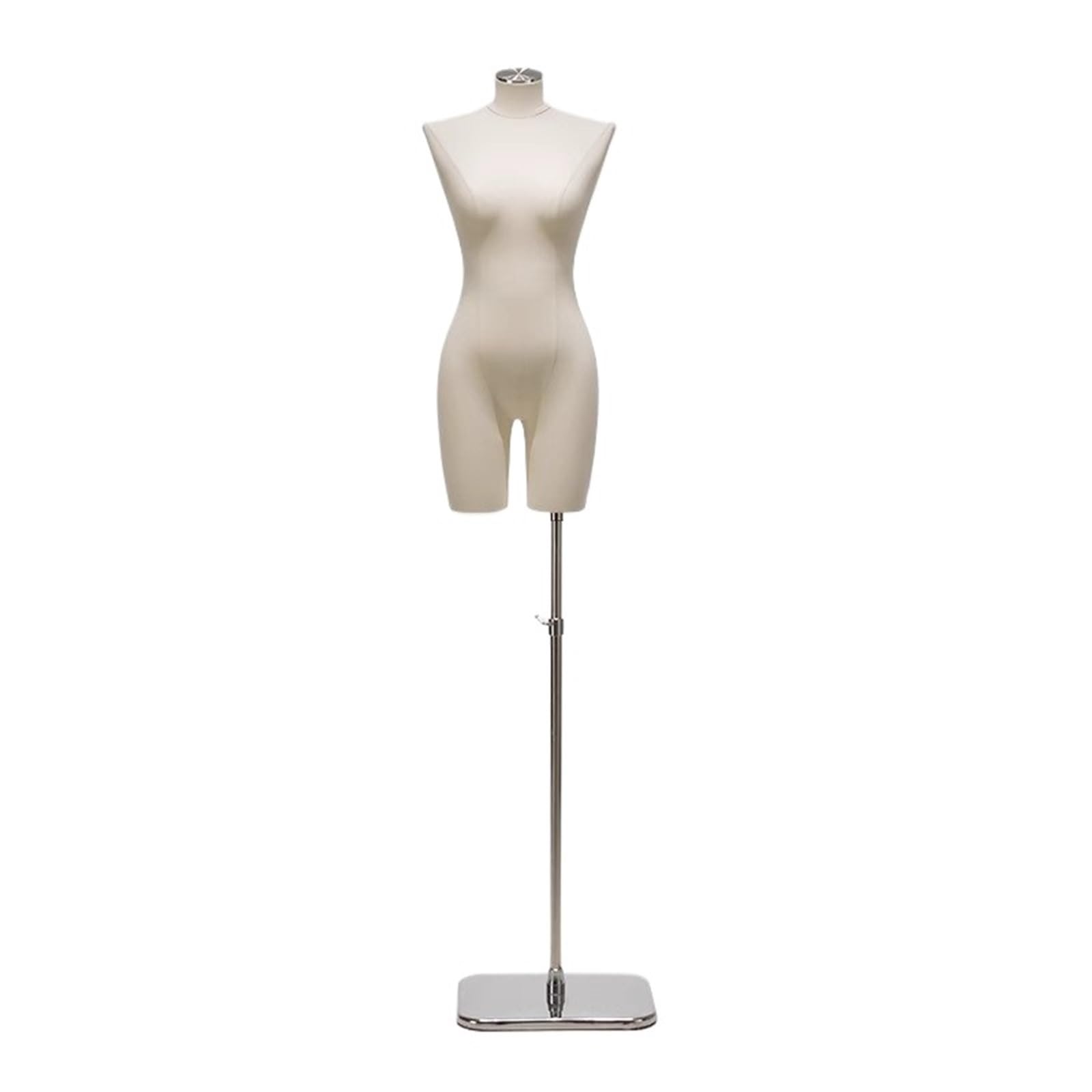 Schneiderpuppe Weiße langbeinige Schaufensterpuppe Vêtement Femmes Kleid Form Eine weibliche Attrappe Halbkörper for Kleidung Display(Silver Base)