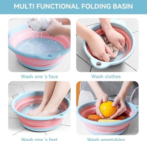 Image of Collapsible Tub Big Size, Foldable Silicone Tub with Handles, Portable Multipurpose Folding Bowl for Kitchen, Laundry, Bathroom, Travel & Camping, Space-Saving Storage