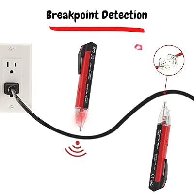 Mr. Pen Voltage Tester, Non Contact AC Voltage Detector, Electric Tester Pen, Red & Black
