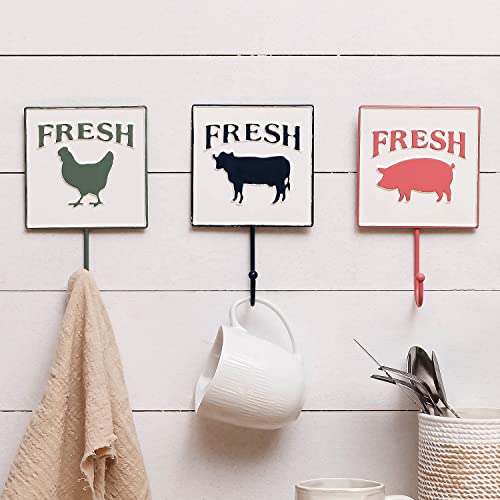 Setof3farmhousedecorativewallhookslivestockcowhenpighangingcoathooksforbathroomentrywaybedroomkitchenwallmounteddecorrusticmetalutilityhooksforhattowelbagkeyclothe Urban Country Home Decor Set of 3 farmhouse decorative wall hooks livestock cow hen pig hanging coat hooks for bathroom entryway bedroom kitchen wall mounted decor rustic metal utility hooks for hat towel bag key clothe urban country home decor