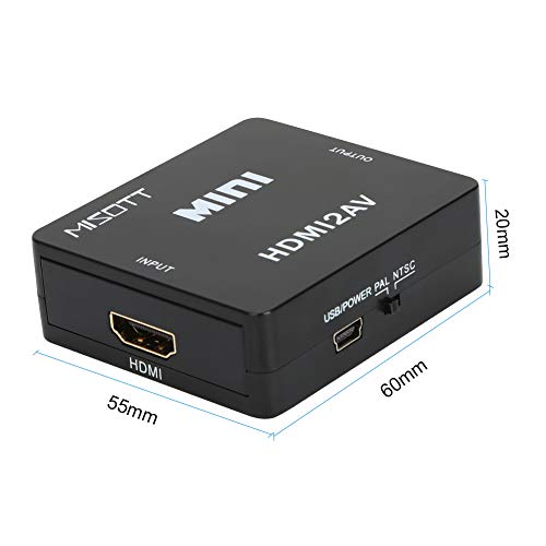 image for MISOTT 1080P Mini HDMI to AV Composite RCA CVBS Converter Adapter for 