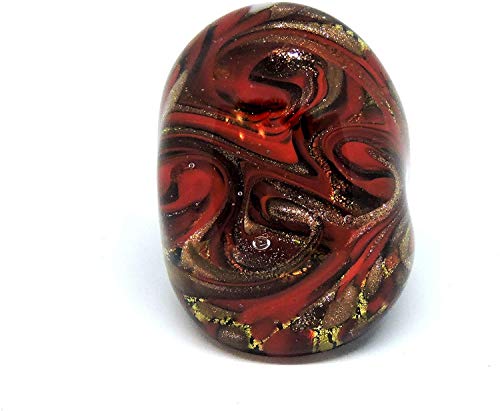 Anello Vetro di Murano da Donna Autentico Rosso