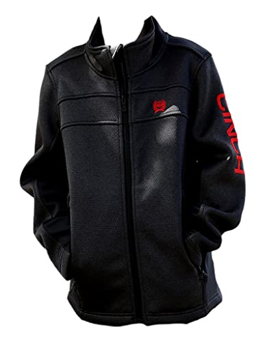 Cinch Boys' Textured Logo Sleeve Jacket Charcoal X-Small