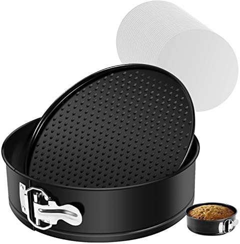 MASSUGAR 9 Inch Springform Pan Nonstick - Cheesecake Pan with Removable Bottom/Leakproof - Round Cake Pan with 50 Pcs Parchment Paper Liners - Fits 6 Qt 8 Qt Pressure Cooker - Thumbnail 3
