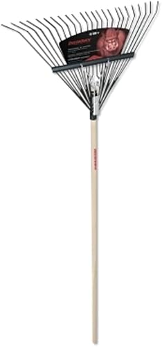 24 Tine Steel Head 23 in W 54 in Handle Leaf Rake