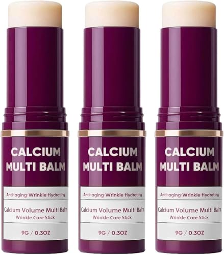 3pcs Calcium Multi Balm,Calcium Volume Multi Balm,Wrinkle Core Stick,Korean Collagen Moisturing Stick,Anti-aging, Hydrating,Suitable for Eyes, Face, Neck